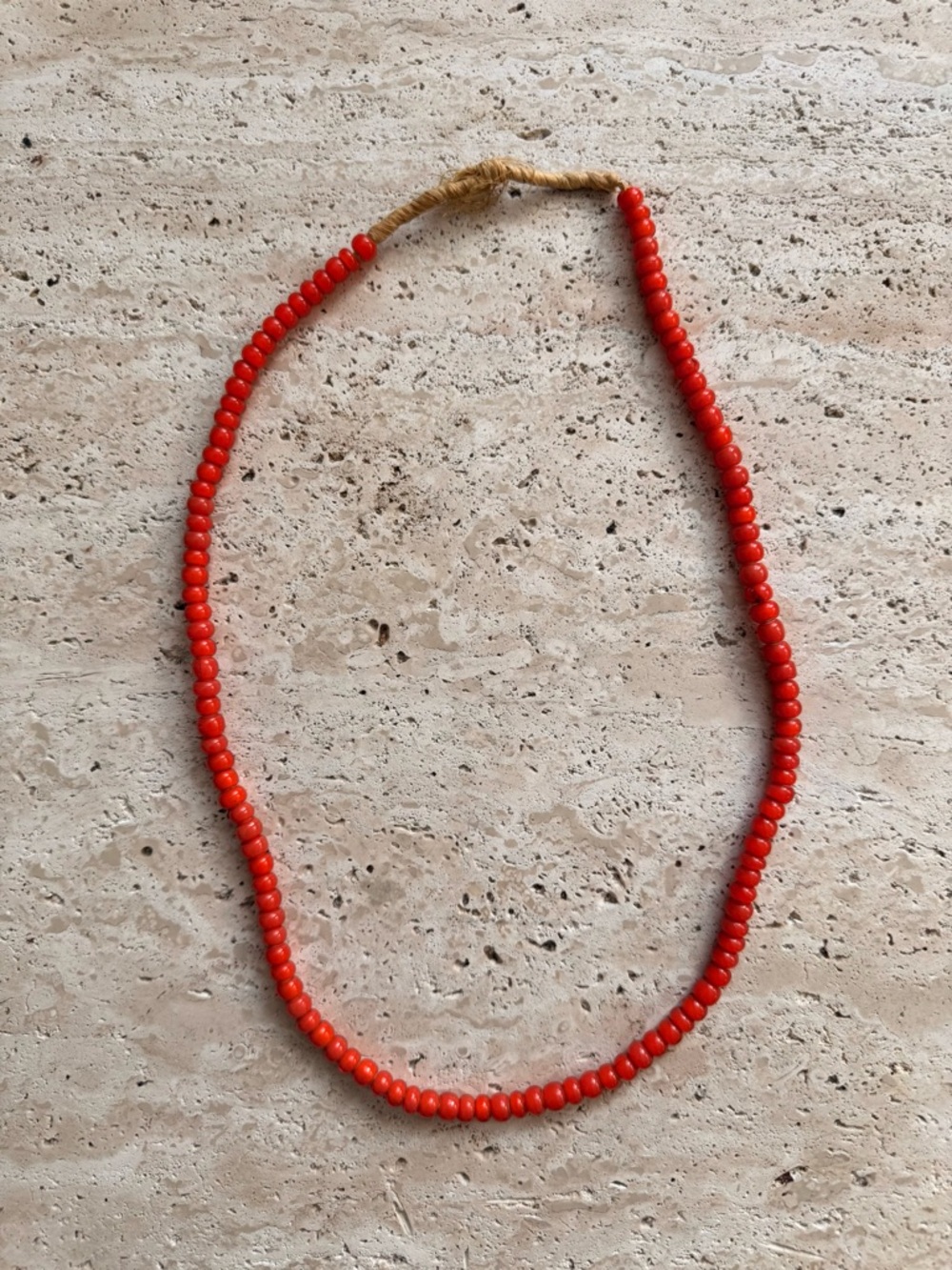 Orange African Glass Beaded Necklace 🧡📿✨